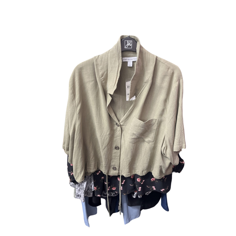 And Now This Olive Plus Size Blouse - Women's Tops - 2X